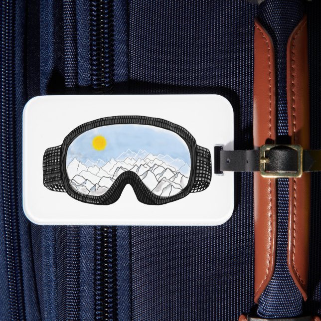 Ski Goggles Mountain View Illustration   Luggage Tag (Front Insitu 4)