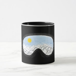 Ski Goggles Mountain View Illustration Mug