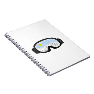 Ski Goggles Mountain View Illustration Notebook