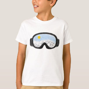 Ski Goggles Mountain View Illustration T-Shirt