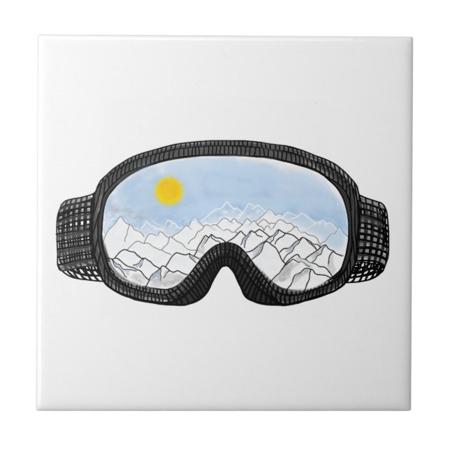 Ski Goggles Mountain View Illustration      Tile (Front)
