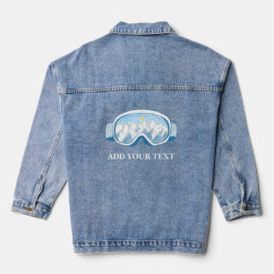 Ski Goggles Mountains Illustration Personalised  Denim Jacket