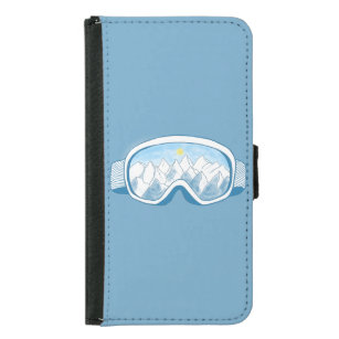 Ski Goggles Mountains Reflections Illustration  Samsung Galaxy S5 Wallet Case