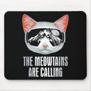 Ski Goggles Skiing Snowboarding The Meowtains Are Mouse Pad
