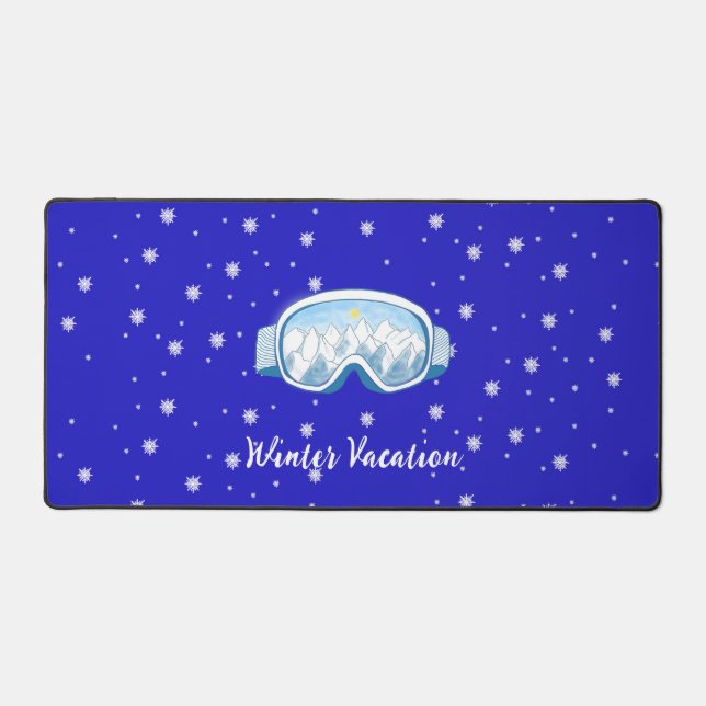 Ski Goggles Snowflake Dance  Customised Vacation  Desk Mat (Front)