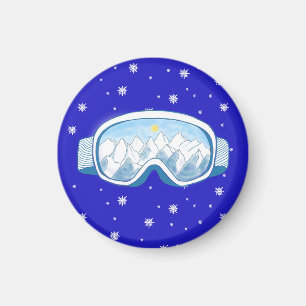 Ski Goggles Snowflake Dance Magnet