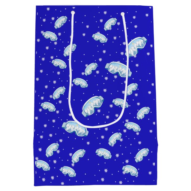 Ski Goggles Snowflake Dance  Medium Gift Bag (Back)
