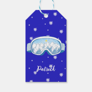Ski Goggles Snowflake Dance Personalised Gift Tags