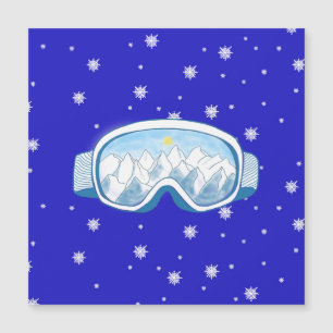 Ski Goggles with mountain reflection