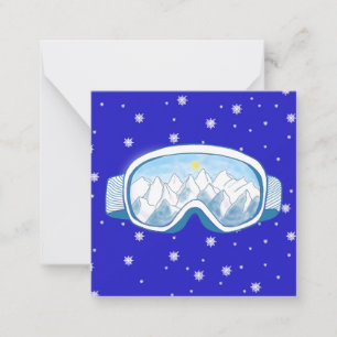 Ski Goggles with mountain reflection Card