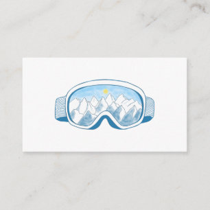 Ski Goggles With Reflection of Mountains   Enclosure Card