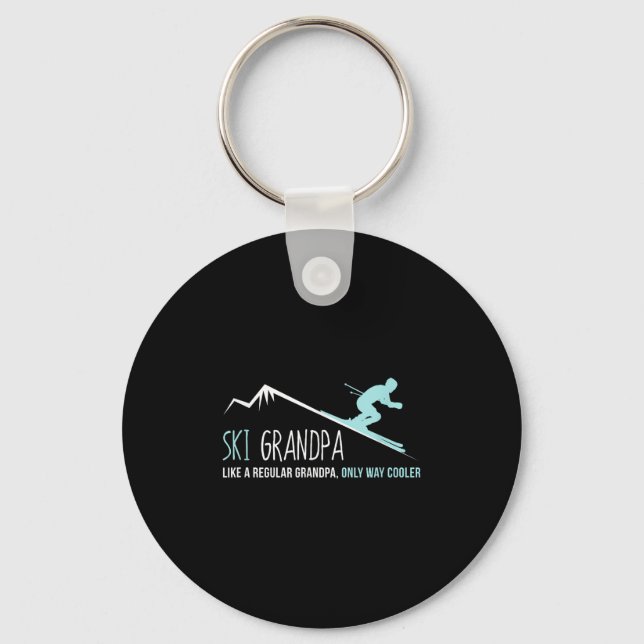 Ski Grandpa Funny Cute Winter Skiing Gift  Key Ring (Front)