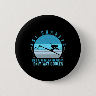 Ski Grandpa Skier Mountain Snow Skiing Grandpa Sno 6 Cm Round Badge