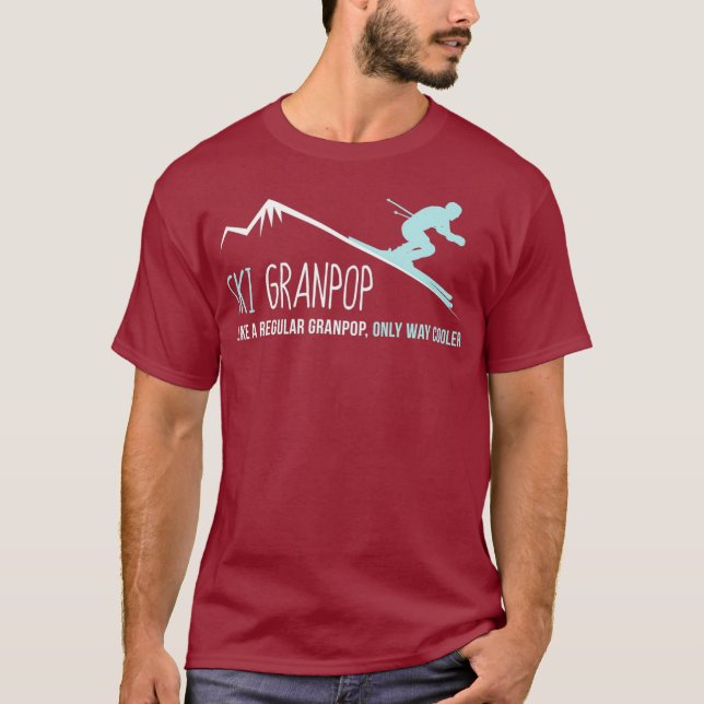 Ski Granpop  Funny Cute Winter Skiing Gift T-Shirt (Front)