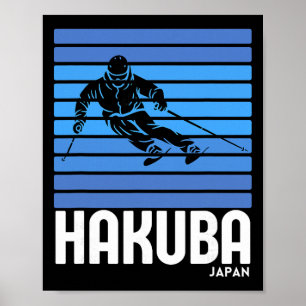 Ski Hakuba Japan Winter Sports Vintage Retro Skiin Poster