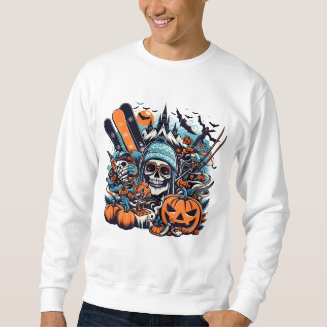 Ski halloween face sweatshirt (Front)