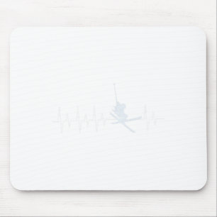 Ski Heartbeat Mouse Pad