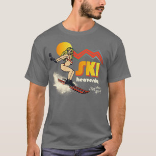 Ski Heavenly 70s80s Retro Souvenir Style Skiing T-Shirt