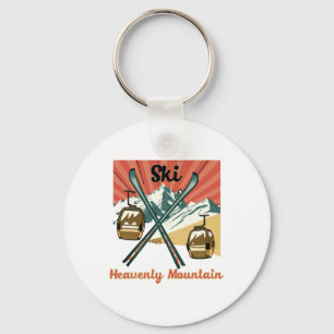 Ski Heavenly Mountain Retro Vintage Heavenly Mount Key Ring