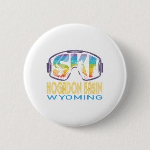 Ski Hogadon Sin Wyoming Skiing Vacation 6 Cm Round Badge