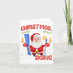 Ski Holiday Skiers Outfit Christmas Love Skiing Card