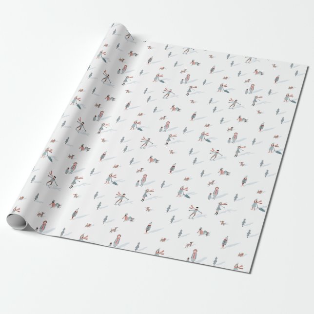 Ski Holiday Wrapping Paper (Unrolled)