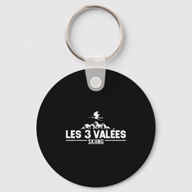Ski Holidays Des Skiers The 3 Valleys Skiing  Key Ring (Front)