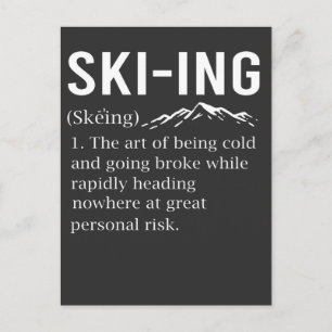 Ski Humour Skiing Funny Winter Sport Joke Postcard