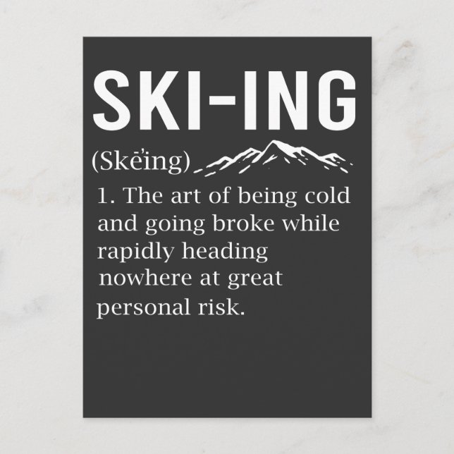 Ski Humour Skiing Funny Winter Sport Joke Postcard (Front)