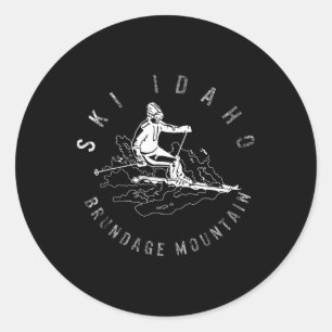 Ski Idaho Brundage Mountain Skiing Snowboard Mount Classic Round Sticker