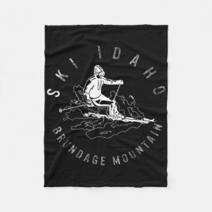 Ski Idaho Brundage Mountain Skiing Snowboard Mount Fleece Blanket