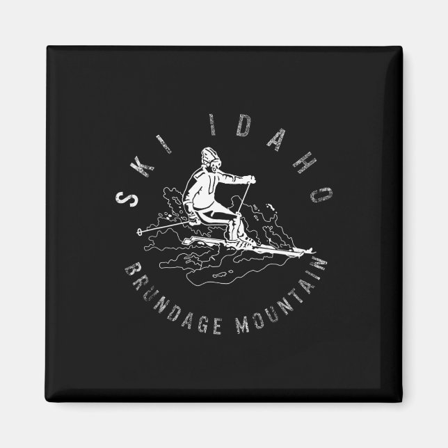 Ski Idaho Brundage Mountain Skiing Snowboard Mount Magnet (Front)