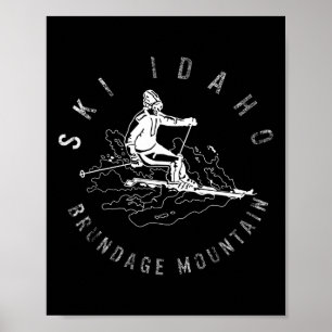 Ski Idaho Brundage Mountain Skiing Snowboard Mount Poster