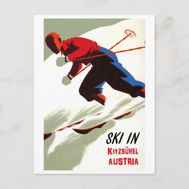 Ski in Kitzbuhel, Austria Postcard (Front)
