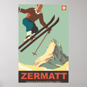ski in Zermatt Poster