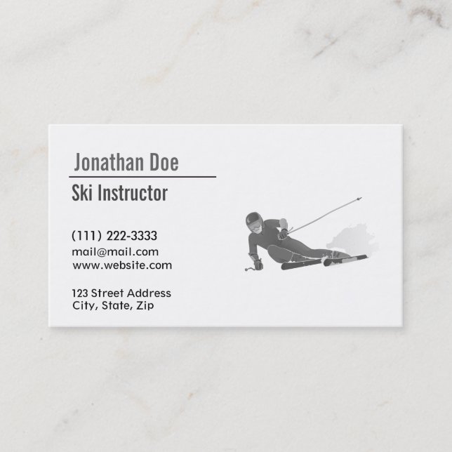 Ski Instructor Business Card (Front)
