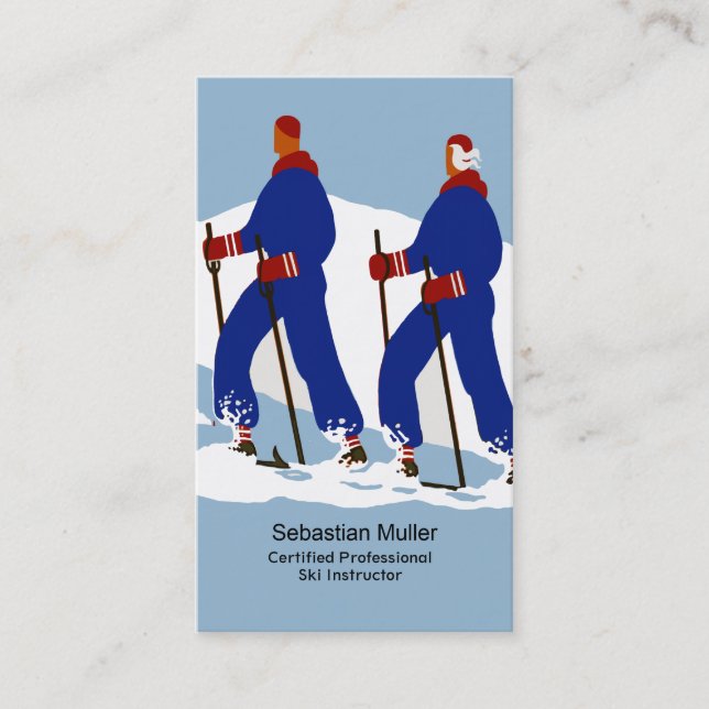 Ski Instructor Business Card Template (Front)