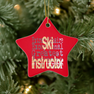 Ski Instructor Extraordinaire Ceramic Tree Decoration