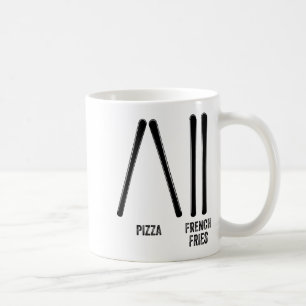 Ski instructor pizza & french fries how to coffee mug