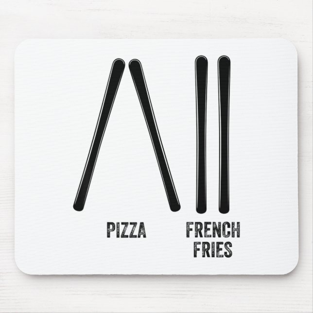 Ski instructor pizza &amp; french fries how to mouse pad (Front)