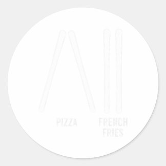 Ski Instructor Pizza And French Fries How To Skiin Classic Round Sticker