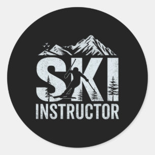 Ski Instructor, Ski Teacher, Professional Skier Classic Round Sticker