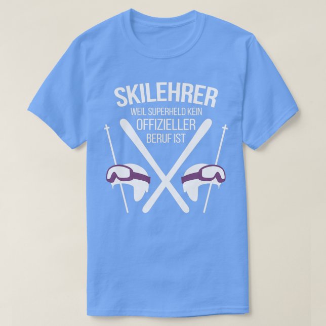 Ski instructor skiing on winter vacation gift idea T-Shirt (Design Front)