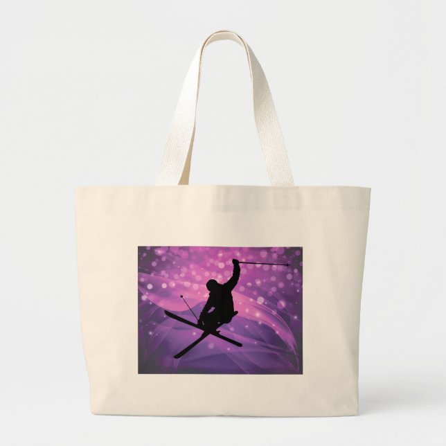 Ski Jump Large Tote Bag (Front)