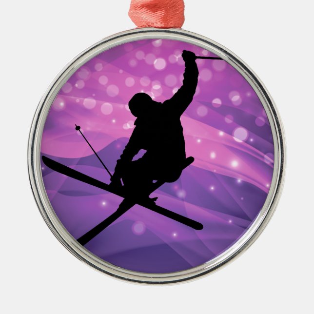 Ski Jump Metal Tree Decoration (Front)