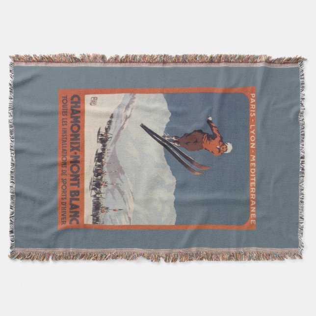 Ski Jump - PLM Olympic Promo Poster Throw Blanket (Front)