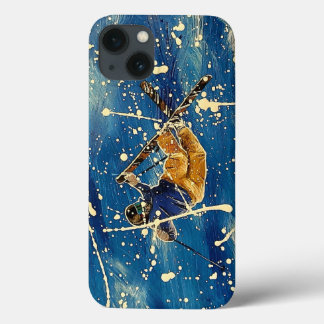 Ski jump splatter art iPhone 13 case