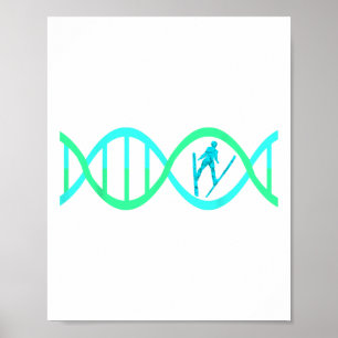 Ski Jumper Dna Ski Jumping Skier Athlete Skiing Wi Poster