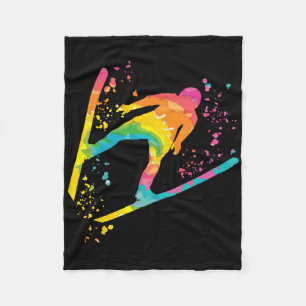 Ski Jumper Ski Flying Ski Jumping Nordic Skiing Fleece Blanket