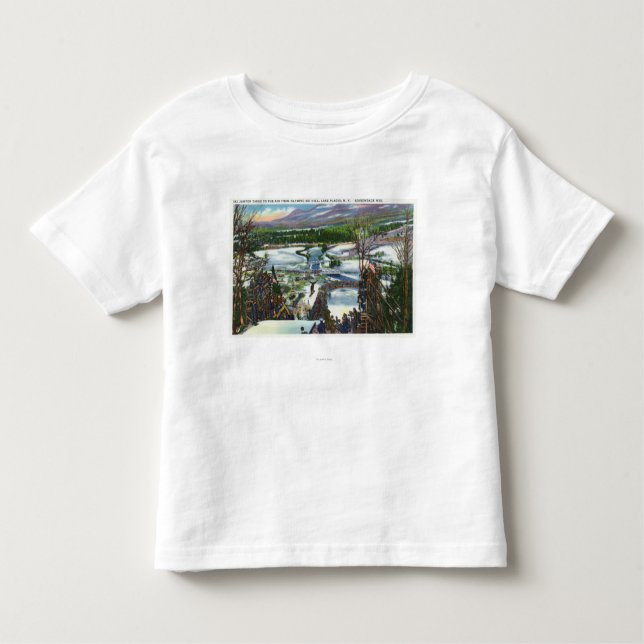 Ski Jumper Takes off from the Olympic Ski Hill Toddler T-Shirt (Front)